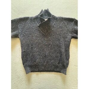 Vintage Bonner of Ireland Donegal Fleck Ribbed Shawl Neck Chunky Knit Sweater